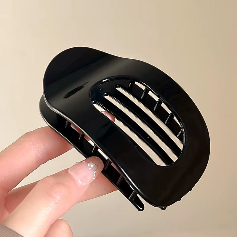 Fashion Oval Hair Claw Clip for Women New Design Leopard Matte Curved Flat Styling Barrettes Acrylic Lying down Hair Accessories