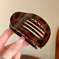Fashion Oval Hair Claw Clip for Women New Design Leopard Matte Curved Flat Styling Barrettes Acrylic Lying down Hair Accessories