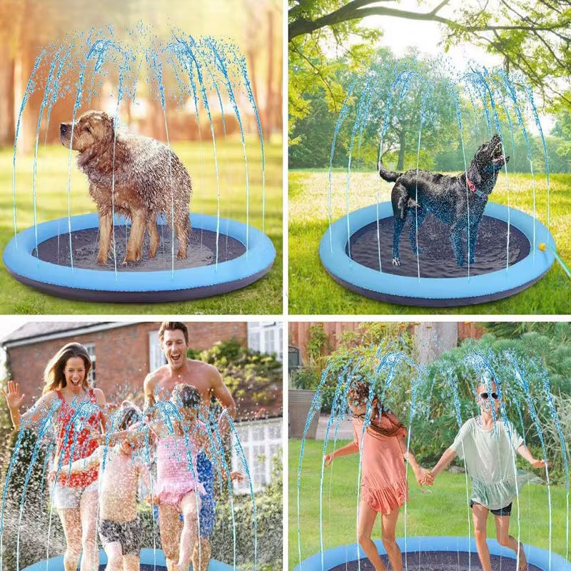 Summer Pet Swimming Pool Inflatable Water Sprinkler Pad Play Cooling Mat Outdoor Interactive Fountain Toy for Dogs