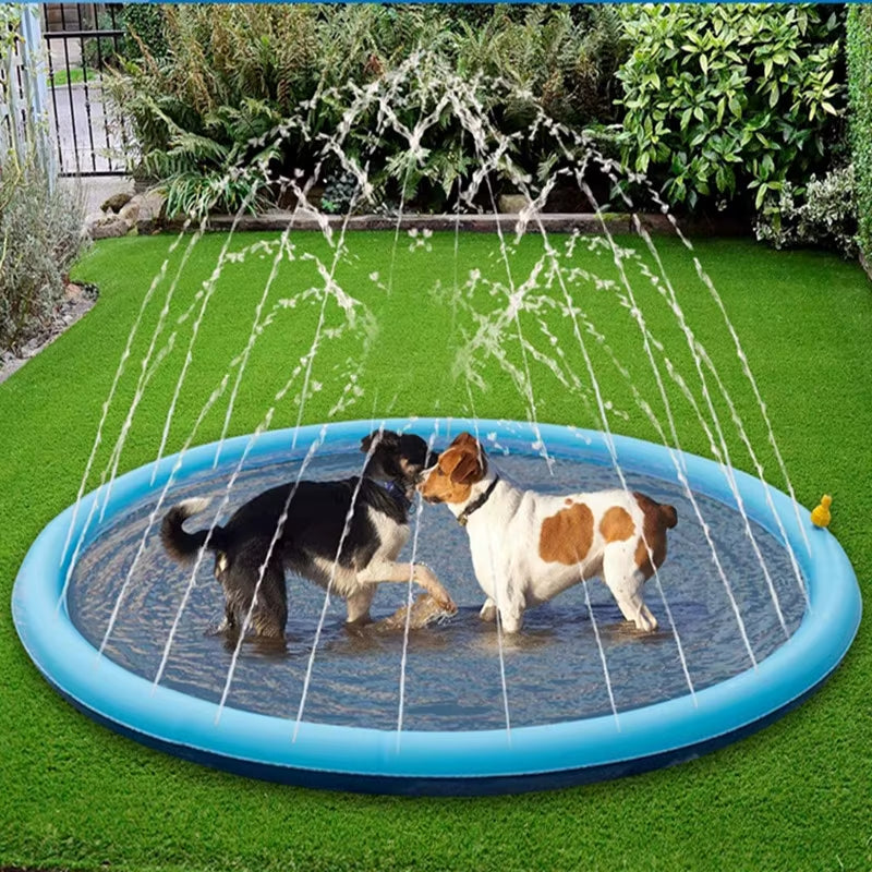 Summer Pet Swimming Pool Inflatable Water Sprinkler Pad Play Cooling Mat Outdoor Interactive Fountain Toy for Dogs