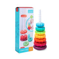 Baby Rotating Rainbow Tower Montessori Baby Stacking Puzzle Toys Safety Early Educational Toy Safety Colored Children'S Toys